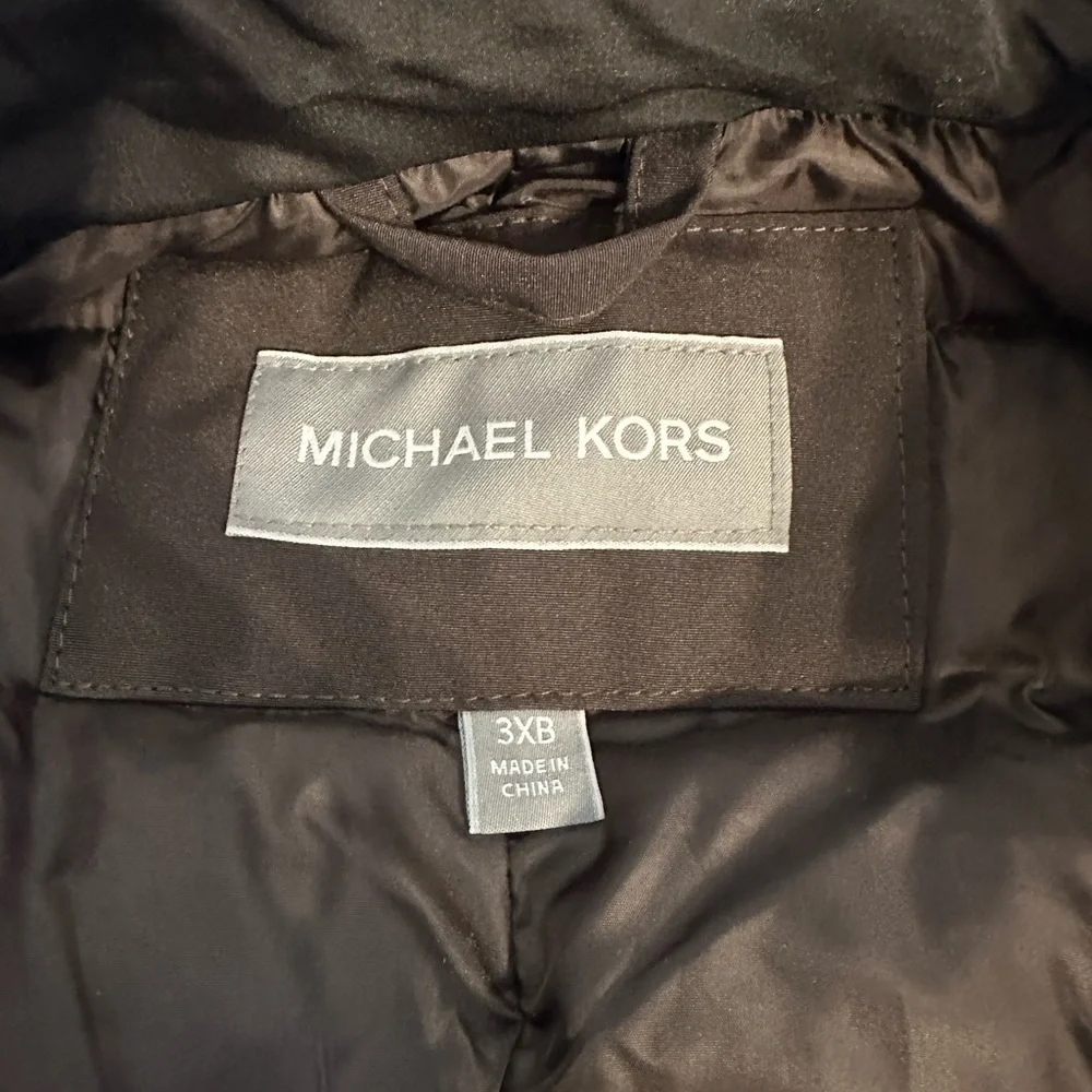 NWT Michael Kors Hooded Parka Jacket Mens 3XB Black Eggplant Waterproof Coat